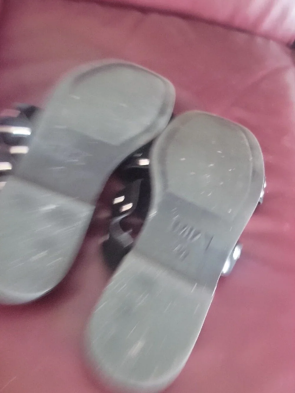 MIA Black Triple-Stud Slide Sandals